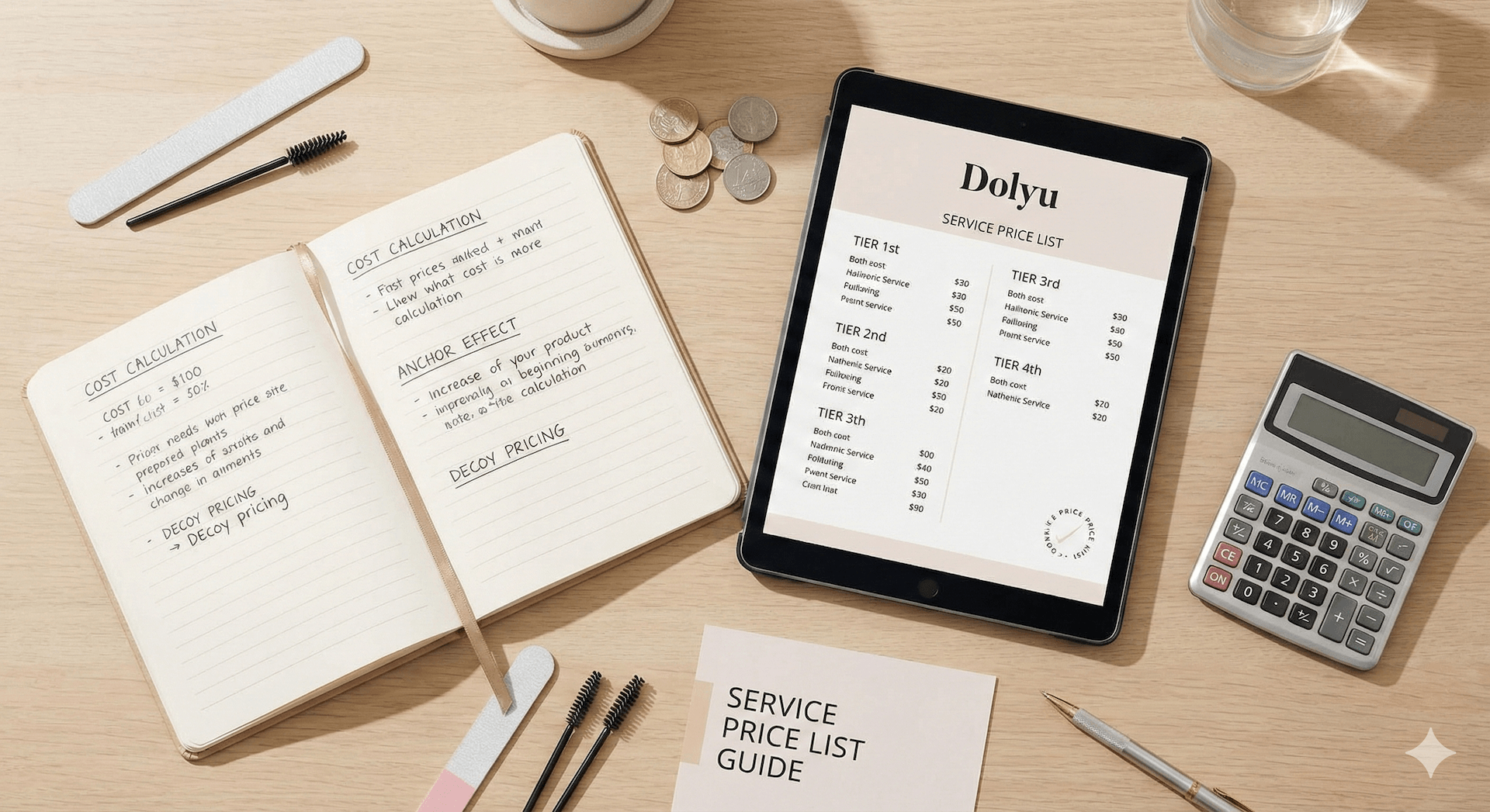 美業價目表設計全攻略：定價公式、心理學技巧與數位化實戰範例